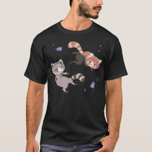 T-shirt Raccoon De L'Astronaut Et Rocket Space De Panda Ro