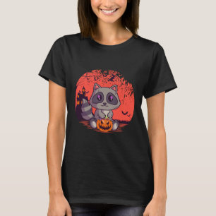 T-shirt Raccoon déplaisant Jack O'Lantern Hallowe Éffrayan