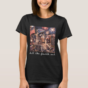 T-shirt Raccoon Détendez-Vous Le Quatre Juillet Drôle 4 Ju