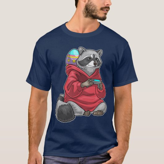 T-shirt Raccoon Easter Gamer (Devant)