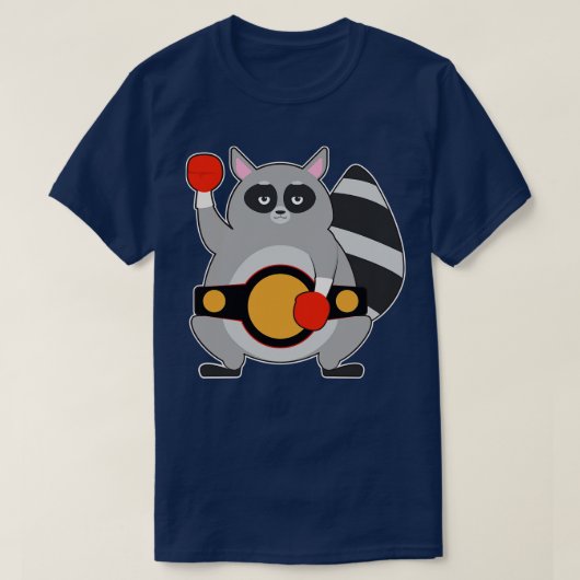 T-shirt Raccoon en champion de boxe avec ceinture (Design devant)