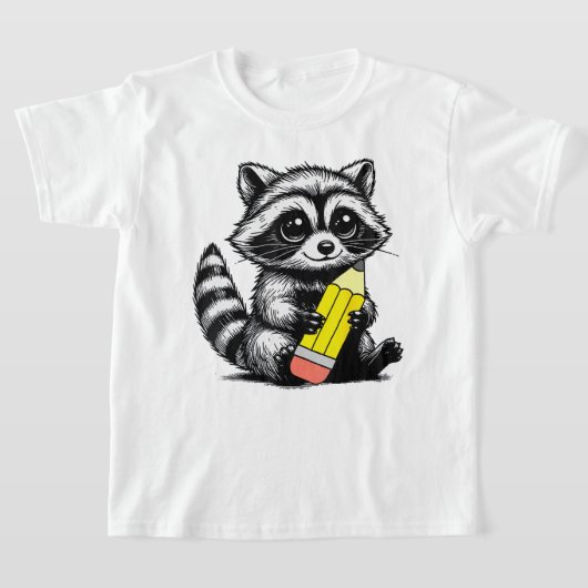 T-shirt Raccoon et crayon Cute Raccoon Enseignant (Poser)