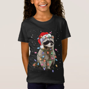 T-Shirt Raccoon feux d'arbre de Noël Pajama Père Noël Raco