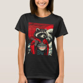 T-shirt Raccoon Kimono Eating Ramen Japanese Food Art Men (Devant)