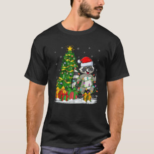 T-shirt Raccoon Lover Xmas Family Matching Santa Raccoon C