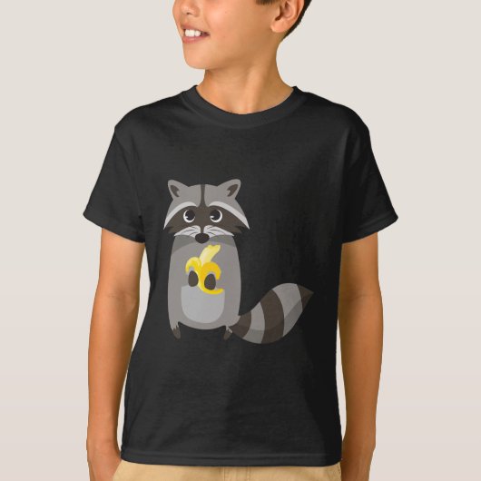T-shirt Raccoon Manger Banane Fruit A L'air mignon (Devant)