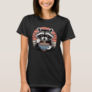T-shirt Raccoon manger Ramen Style Vintage japonais