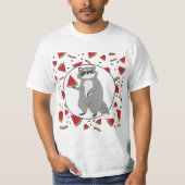 T-shirt Raccoon mignon avec morceaux de pastèque (Devant)
