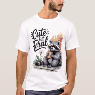T-shirt Raccoon mignon mais feral