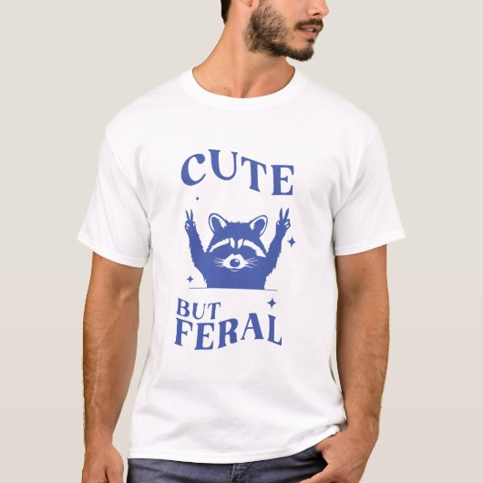 T-shirt Raccoon mignon mais feral (Devant)