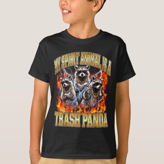 T-shirt Raccoon My Srit Animal Is A Trash Panda Funny Boot (Devant)