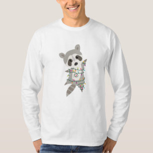 T-shirt Raccoon Noël Fée Lumières mignonnes