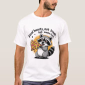 T-shirt Raccoon Pizza vole Coeurs et ordures (Devant)