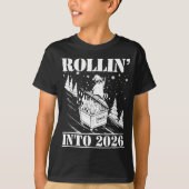 T-shirt Raccoon Rolling Into 2026 Happy New Year 2026 Funn (Devant)