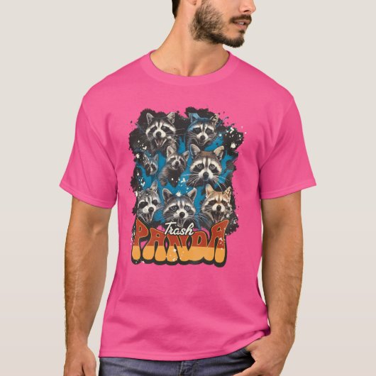 T-shirt Raccoon Trash Panda Bootleg Rock Style Band (Devant)