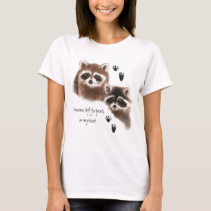 T-shirt Raccoons a laissé des empreintes sur mon coeur, Hu