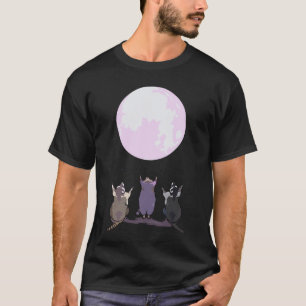 T-shirt Raccoons Howl At The Moon Trois Loups Parodie - Cu
