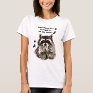 T-shirt Raccoons laissés empreintes sur ma citation d'Humo