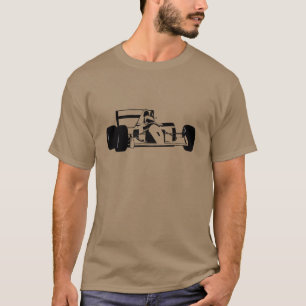 T-shirt Race Car Silhouette noir et blanc