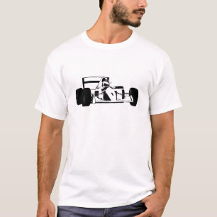 T-shirt Race Car Silhouette noir et blanc