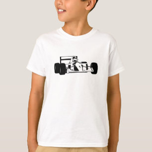 T-shirt Race Car Silhouette noir et blanc