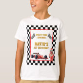 T-shirt Race Car Start Your Engines 1st Birthday (Devant)