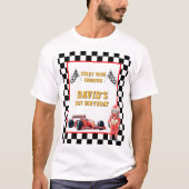 T-shirt Race Car Start Your Engines 1st Birthday Men's (Devant)