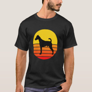 T-shirt Race de chien Fox Terrier silhouette de chien rétr