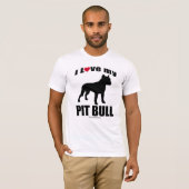 T-SHIRT "RACE DE CHIEN" - PITBULL - "J'AIME MON PITBULL " (Devant entier)