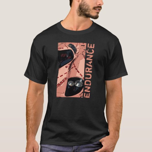 T-SHIRT RACER D'ENDURANCE - ROSE (Devant)