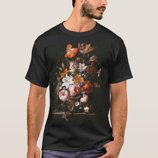 T-shirt Rachel Ruysch - fleurs dans un vase en verre (Devant)