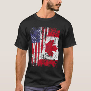 T-shirt RACINE CANADIENNE Drapeau semi-américain CANADA