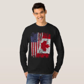 T-shirt RACINE CANADIENNE Drapeau semi-américain CANADA (Devant entier)