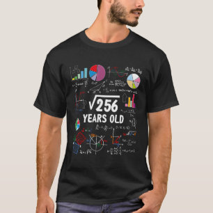 T-shirt Racine carré De 256 16E Anniversaire Cadeaux De 16