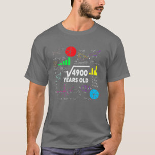 T-shirt Racine carré De 4900 70E Anniversaire Cadeau Âgé D
