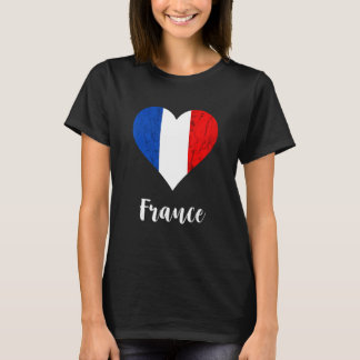 T-shirt Racines Françaises Cœur Fierté Française Drapeau F