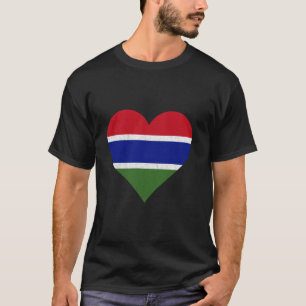T-shirt Racines gambiennes Drapeau gambien Gambie Cœur Fie