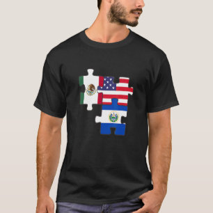 T-shirt Racines Mexicaine Et Salvadorienne Plus Drapeau Am