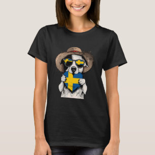 T-shirt Racines suédoises Suède Drapeau suédois Chien Cœur