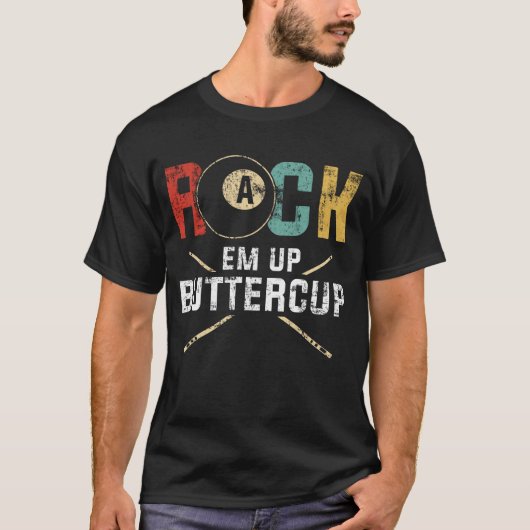 T-shirt Rack Em Up Buttercup Stick 8 Ball Billiards Pool (Devant)