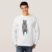 T-shirt Racon au patinage sur glace avec patins sur glace (Devant entier)