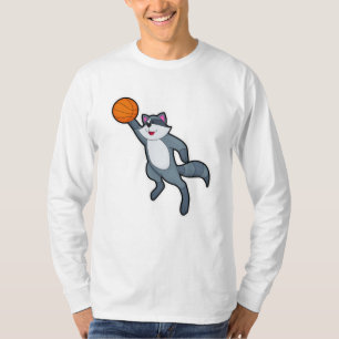 T-shirt Racon comme joueur de basket-ball avec basket-ball
