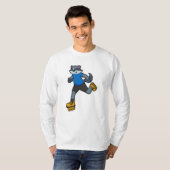 T-shirt Racon comme patineur avec patins en ligne (Devant entier)