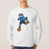 T-shirt Racon comme patineur avec patins en ligne (Devant)