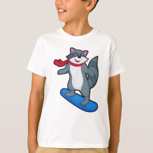 T-shirt Racon en Snowboard avec Snowboard & Scarf
