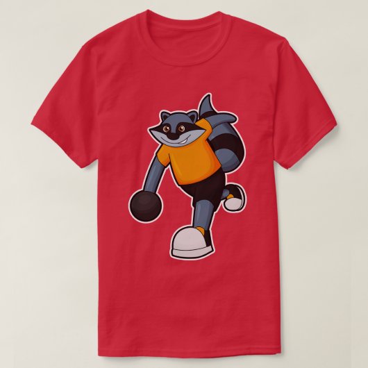 T-shirt Racoon à Bowling avec Bowling (Design devant)