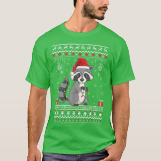T-shirt Racoon Amateurs design Xmas Lights Joli Raccoon Ch