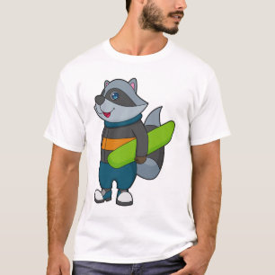 T-shirt Racoon as Snowboarder avec snowboard
