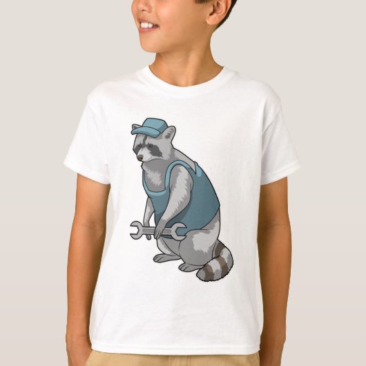 T-shirt Racoon comme artisan avec une clé (Devant)