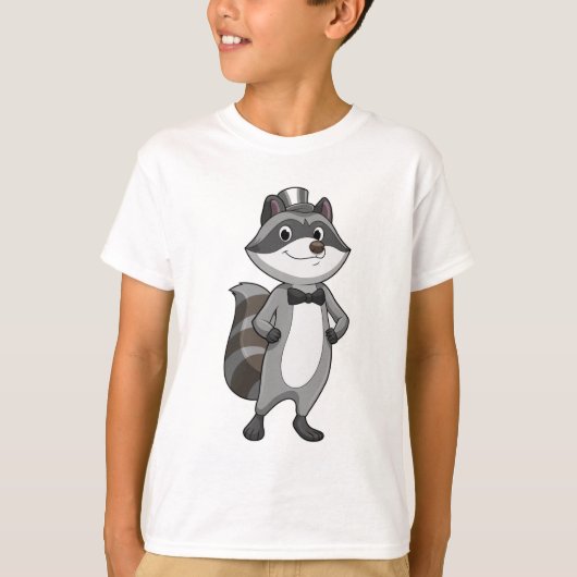 T-shirt Racoon comme groom avec Cravate (Devant)